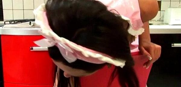  hot costumed maid clean kitchen - unseen videos 123camforyou.com